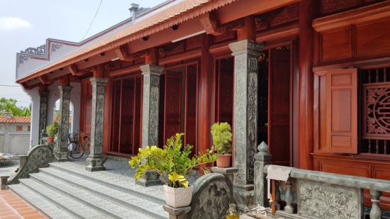 Xây dựng nhà 5 gian bê tông giả gỗ ở Đoàn Đào – Phù Cừ - Hưng Yên