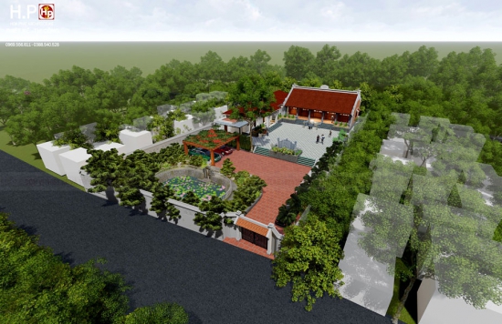 Mẫu thiết kế nhà gỗ 5 gian sân vườn nhà chú Thảo tại Thanh Hóa